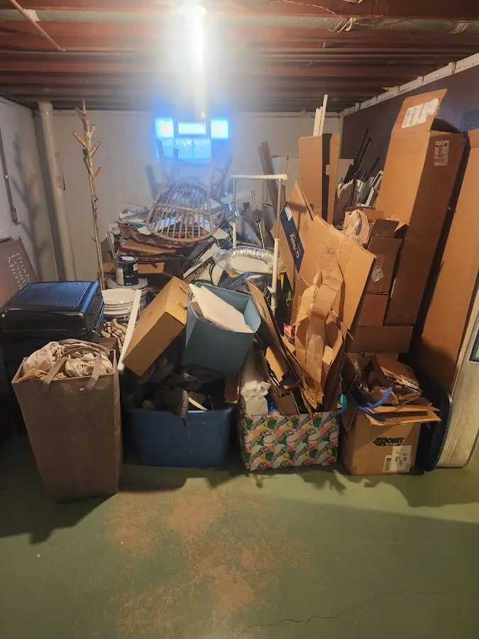 Roll-off dumpster container at job site for 20 Yard Dumpster Rental in East Franklin